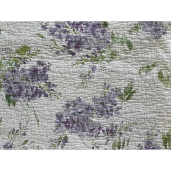 Laura Ashley Keighley Floral Lavender Wisteria Quilted Pillow Shams, 2 King - Picture 3 of 8